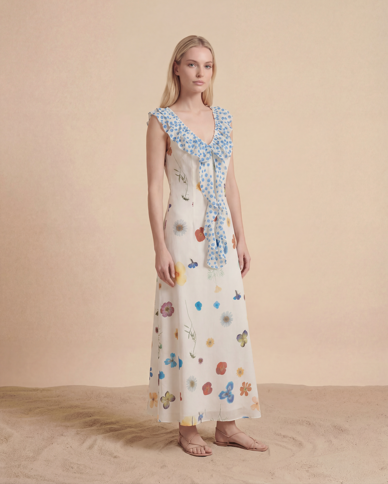 Rochie Midi Botanical Ruffle