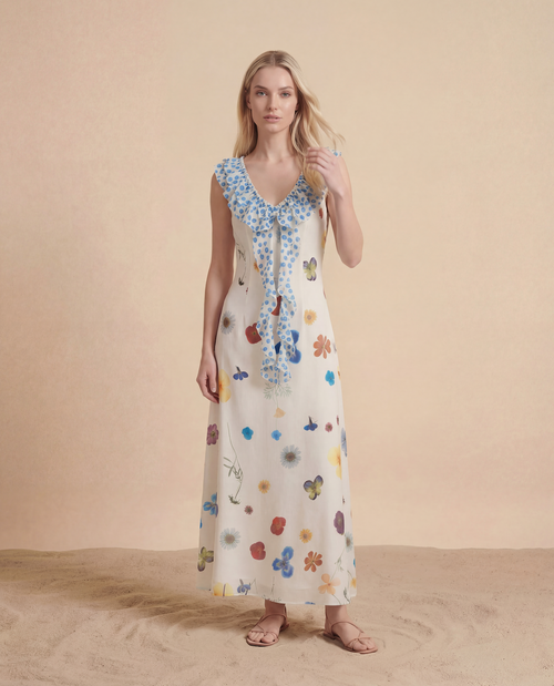 Rochie Midi Botanical Ruffle
