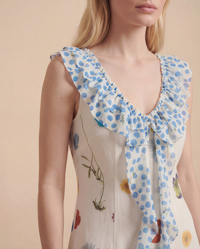 Rochie Midi Botanical Ruffle