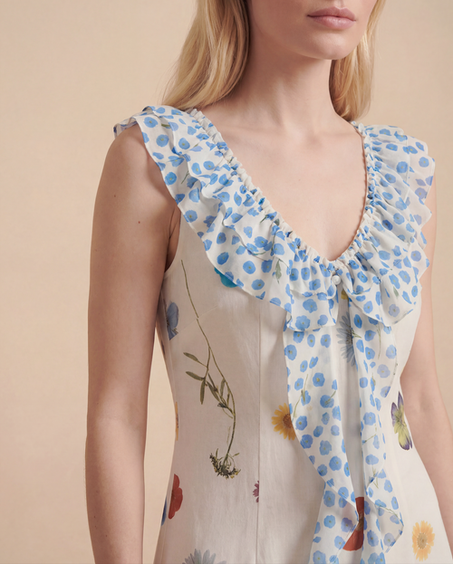 Rochie Midi Botanical Ruffle