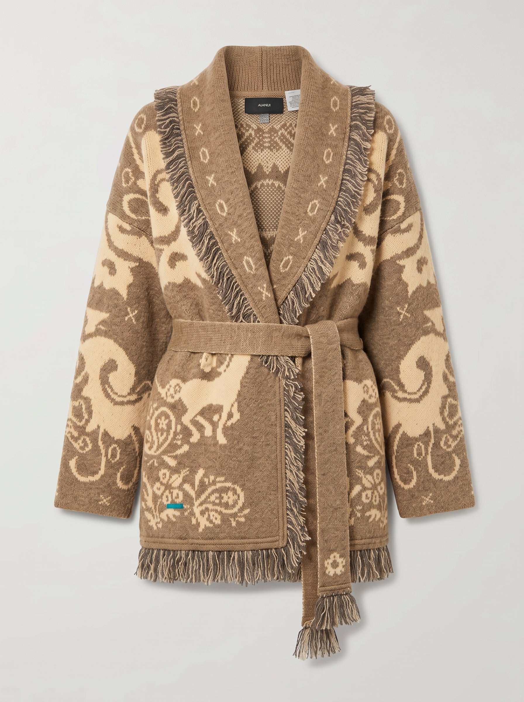 Cardigan Jacquard Amalia cu Franjuri și Centură