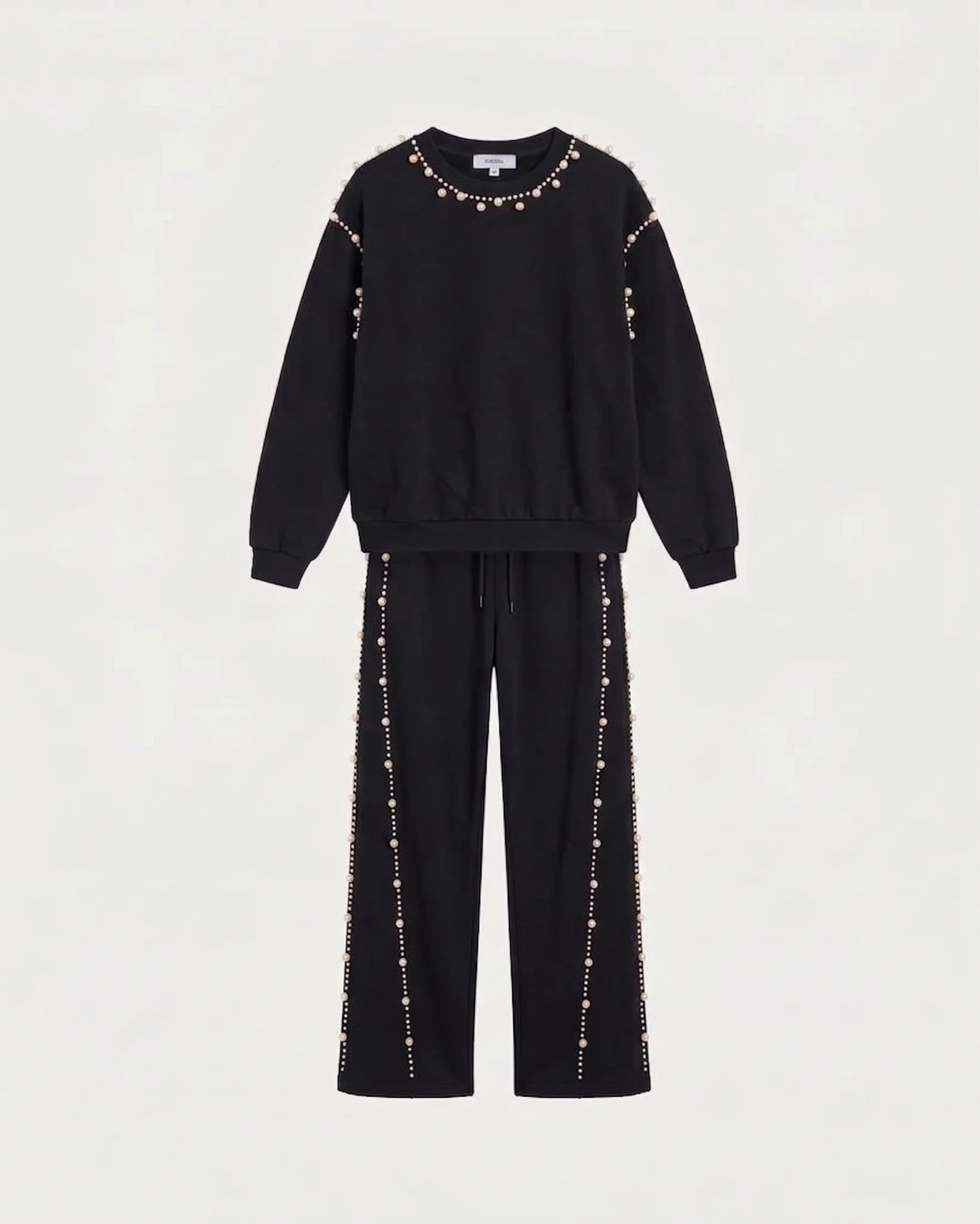 Compleu Eleonora – Set Două Piese Negru Înnobilat cu Perle
