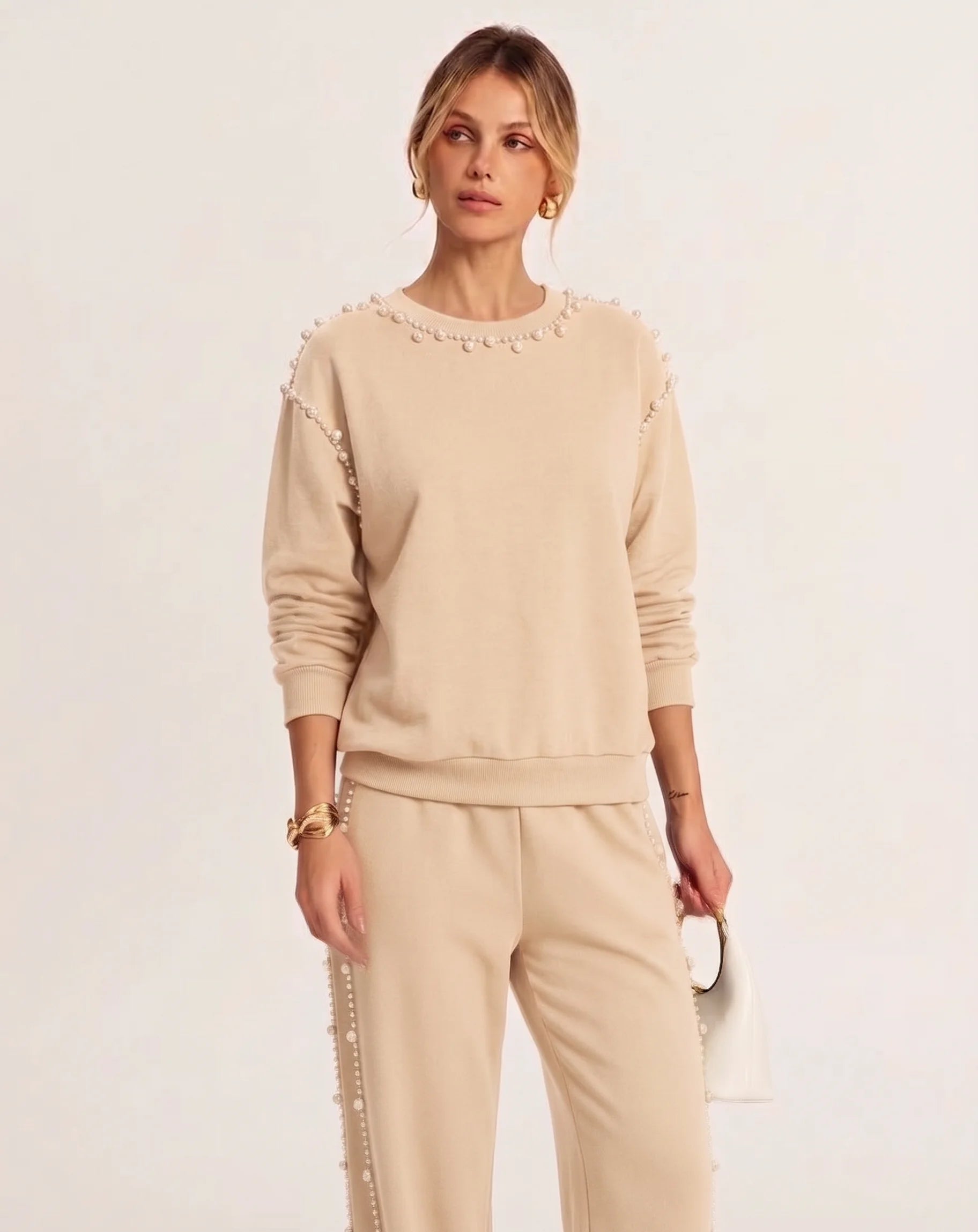 Compleu Eleonora – Set Două Piese Negru Înnobilat cu Perle