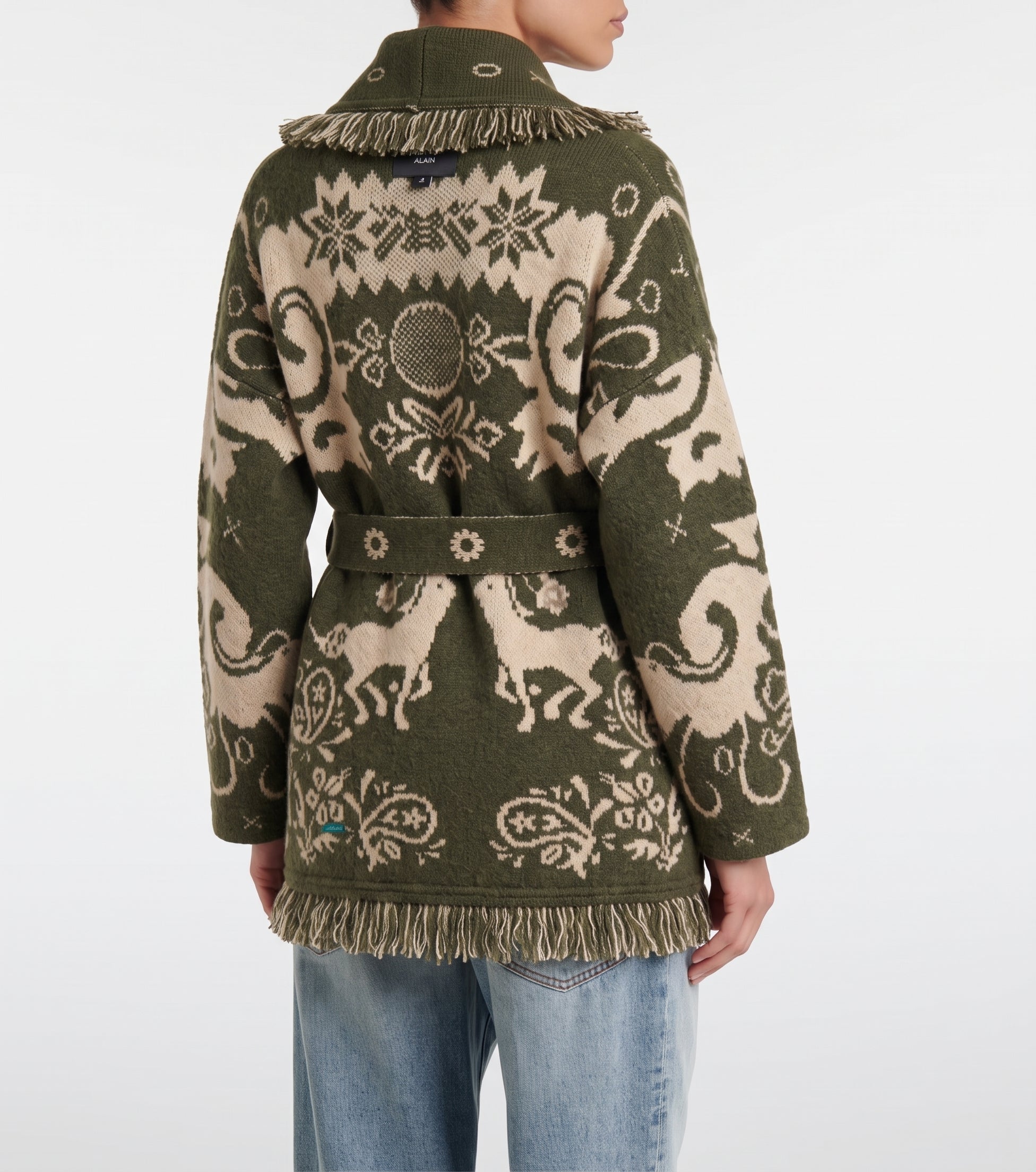 Cardigan Jacquard Amalia cu Franjuri și Centură